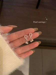 Elegant Pearl Earrings for Women Holeless Luxury Fashion Trend Clip-Ons Alloy Embedded Artificial Gemstones New Style