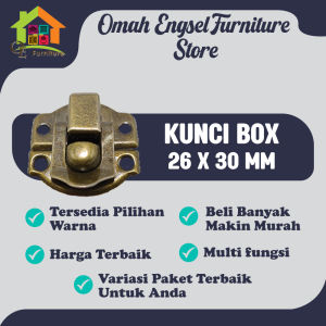 Kunci Pengait Box Furniture 3 warna 26x30 mm / Kunci Kotak Perhiasan Antik 2.6 cm - Omah Engsel