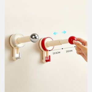 Bathroom Multi-Functional Retractable No-Trace Clothes Hanger Storage Rack Washer Side Suction Holder Plastic Home Organizer