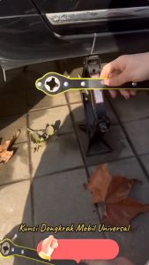 Kunci Pas Jack Ratchet Hemat Tenaga & Wrench 34cm Silang / Dengan Adaptor