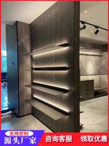 Modern Aluminum Alloy LED Light Living Room Bedroom Kitchen Storage Shelf Wall Mounted Bookshelf Simple Fashion Casting Process