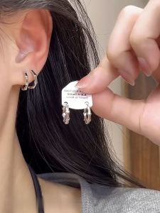 925 Silver Needle Bamboo Node Earrings Simple Fashionable Plain Style Womens Elegant Cool Lady Ear Jewelry Korean Style