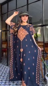 Daster Batik Kencana Jumbo LD 120 Model Kelelawar NURUL SERIES Santung Rayon lembut nyaman di pakai Pakaian Wanita sehari - hari Gaun Tidur Bumil Dress