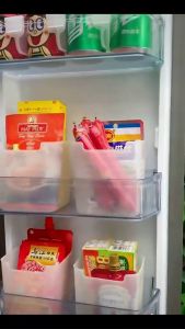 er4u กล่องเก็บคัดแยกข้างประตูตู้เย็น กล่องเก็บของสไตล์ ยีบบุร ลาย แบรนด์