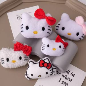 Kitty Brooch 2pcs Plush KT Cat Bag Pin 2025 New Decorative Brooch Katy Cat Shoe Buckle Home Fabric Sewing DIY Accessories