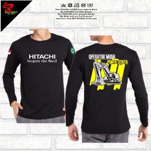 Kaos Alat Berat Exavator Hitachi Lengan Panjang