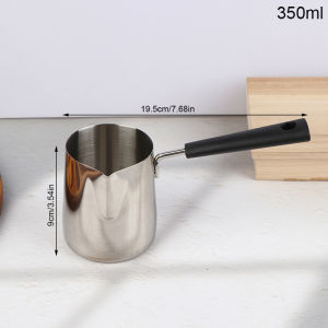 【NN71】350/600ML Long Handle Stainless Steel Coffee Pot With Pouring Spout Milk Butter Warmer Pot Stovetop Chocolate Melting Pan