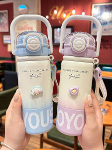 Stainless Steel 316 Sport Water Bottle Insulated Cup for Students School Use Dual Drinking Cup with Lid Portable Antibacterial