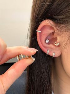 Hoa Tai Đinh Tán Cao Ngang Lỗ Tai Đính Đá Hình Học Ngọt Ngào Dành Cho Nữ Trang Sức Thời Trang Hợp Kim Có Sẵn