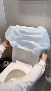 5Set/Bag Extra Large Disposable Toilet Seat Covers Portable Blue Toilet Cover Covers Waterproof Convenient