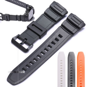 Resin Strap Band Suitable For Casio MCW-100H W-S220 HDD-S100 Mens 16mm Rubber Black Orange Wristband Sport Waterproof Bracelet