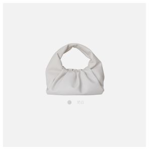 Genuine Leather Handbag Shoulder Bag Folded Design Underarm Bag Cloud Shape Soft British Style Casual Purse for Young Adults