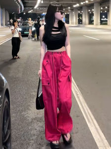 MANMI | Quần Nữ Đỏ Retro Ôm Body
