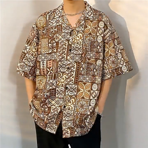 NS เสื้อผู้ชาย เสื้อฮาวาย หลายสไตล์ เสื้อเชิ้ตแขนสั้นผู้ชาย สไตล์ชายหาดฮาวาย ผ้านุ่มไม่ต้องรีด Hawaii fashion ไซซ์ M-3XL แฟช้่นฤดูร้อน เสื้อผ้าผู้ชาย