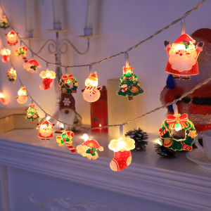 Đèn Dây LED Giáng Sinh Với Thiết Kế Ông Già Noel Người Tuyết Kẹo Que Tất Giáng Sinh Bông Tuyết Dùng Trang Trí Cây Thông Trong Nhà Cho Bữa Tiệc Giáng Sinh