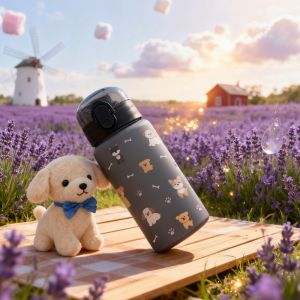 3D Printed 550ML Student Sippy Cup – Spill-Proof with Creative Cartoon Feeding Lids PVC-Free | Portable Beverage Cup for School