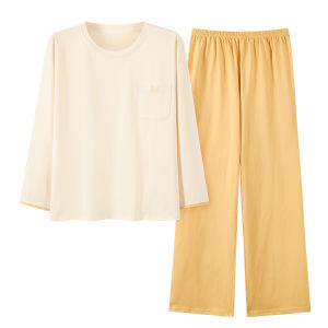 Bộ đồ ngủ nữMiiOW làm bằng vải cotton dài tay quần dài chống khuẩn thoải mái