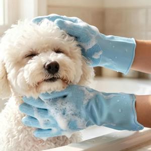 Pet Dog Cat Hair Cleaning Gloves / Pets Bathing Shampoo Scrubber / High-Density Teeth Massage Brush / Silicone Dishwashing Gloves / for Home