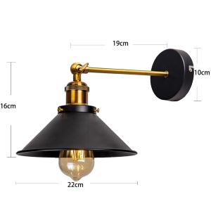 Đèn Tường Sắt Phong Cách Công Nghiệp Mỹ Đen/Trắng Đèn Trang Trí Cổ Điển Cho Cầu Thang Hành Lang Đầu Giường Đèn Treo Tường Cổ Điển