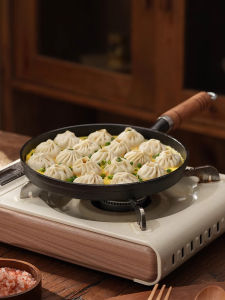 Non-Stick Cast Iron Flat Bottom Pan for Scrambled Eggs And Steak Breakfast Home Use No Coating Frying Pan Special for Gas Stove