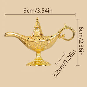 Lọ Đốt Trầm Hương Hợp Kim Aladdin Hình Thần Đèn Thiết Kế Cổ Điển Rỗng Ruột Dành Cho Phòng Khách Phòng Ngủ Quà Tặng Trang Trí.