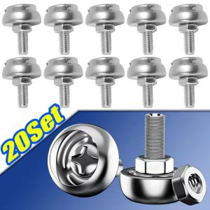 20Set Auto License Plate Screws Stainless Steel Fastener Bolts Nuts Set Universal Anti Rust Car Motorcycle Number Plate Mount Parts