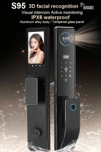 DDAN 3D Facial Biometrics smart door lock main door IP65 Outdoor Waterproof Digital door locks Smart door knob With camera 8 Unlock Ways Electronic lock