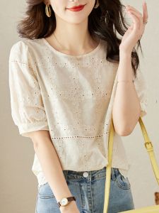 Elegant Loose Hollow Out Summer Blouse