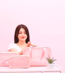 Waterproof women Travel wash Bag Toiletry OrganizerPortableCosmetic Bag Transparent PVC MakeUp storagePouch Beauty Case