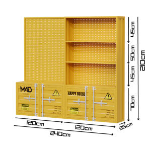 Industrial Style Glass Display Cabinet Iron Art Product Showcase Container Commercial Rack Open Shelf LED Lighted Storage
