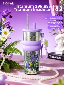 BIGCAR | Insulated Titanium Straw Cup Female Aesthetic