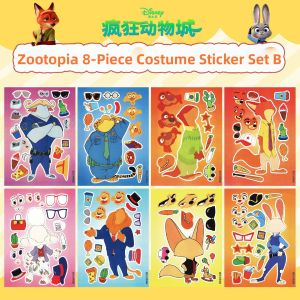 Cute Animal City Zootopia Judy Nick Cartoon Changeable Stickers Book