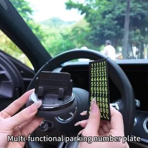 Universal Car Phone Holder Rotatable Adjustable Dashboard Anti-Slip Navigation Support Multifunctional Parking Number Plate