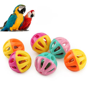 11Pcs Plastic Bird Ball Bell Ball Toy Pet Cat Bird Colorful Ball Toys With Small Bell