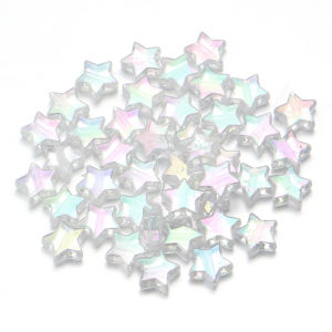 100pcs/lot 11mm AB Color Acrylic Star Beads Loose Spacer Beads For Jewelry Making DIY Craft Charms Necklace Bracelet Supplies