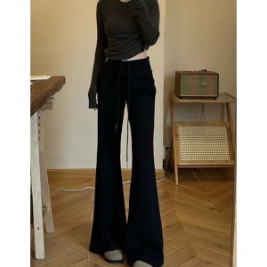 Quần Ống Loe American High Waist Stretchy Casual High Waist Wide Leg Pants for Women Spring Autumn Slimming Lazy Style