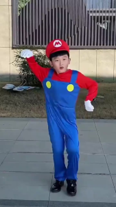 Super Mario Costume for Kids Baby Luigi Brother Halloween Christmas Costume Cosplay Show Cartoon Family Clothes Set