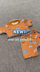 Nanaku Baby Setelan bayi baju pendek 3-12 bulan anak laki laki perempuan motif printing hewani