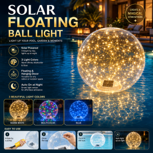 Solar Pool Lights Floating LED Glow Balls 2Pcs 8 Modes Warm White Multicolor Blue for Pool Pond Garden Patio Christmas Decor