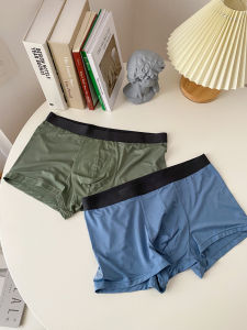 Inner Men Underwear Boxers Modal Cotton Plaid Breathable Antibacterial Inner Crotch U Convex Minimalist Casual Boxers