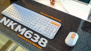 🎮 GAMING NUBWO NKM638 KEYBOARD + MOUSE DUAL MODE WIRELESS 2.4G BLUETOOTH Silent ชุด คีย์บอร์ดและเมาส์ไร้สาย ต่อได้ 3 device NKM-638