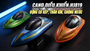ĐỒ CHƠI TÀU CANO ĐIỀU KHIỂN TỪ XA TỐC ĐỘ CAO 15km/h HJ819 CHỐNG LẬT ĐÈN LED PHÁT SÁNG CÓ BÁO PIN YẾU