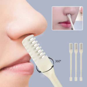 2 in 1 Nasal Hair Cutter 3pcs Nostril Hair Remover Tool Double Sided Nose Hair Knife Manual 360° Rotating Nose Hair Trimmer