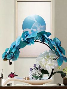 Bộ Hoa Nhựa Kiểu Châu Âu Bướm Lan Trang Trí Phòng Khách Bàn Ăn Hiện Đại Tối Giản Hoa Giả Thắt Lưng Hoa Trang Trí