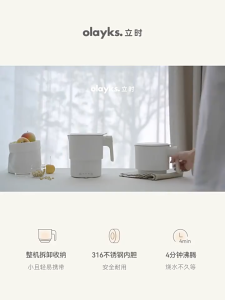 Olayks 800ml Foldable Electric Kettle | Portable Stainless Steel Travel Kettle | Folding Hot Water Boiler