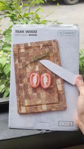 Thớt thái gỗ Teak đầu cây Kaiyo hình chữ nhật hạn chế mốc mùn mối mọt gồm 2 size (20 x 30 x 25cm) (25 x 35 x 25cm)