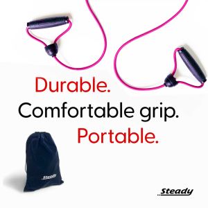 Resistance Band With Handles for strength building. Medium resistance suitable for the elderly and middle-aged women and men.