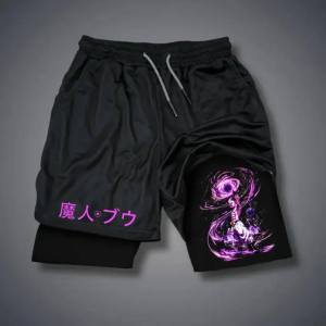 Bandai | High Quality Bandai Dragon Ball Mens Fitness Shorts Licensed Anime Print Athletic Shorts Comfort