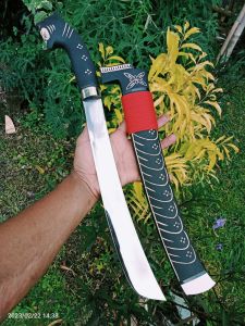 GOLOK BAJA GAGANG UKIRAN MACAN 30 CM SPEK TEBANG BAMBU