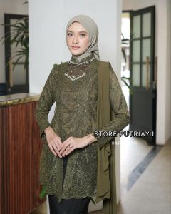 KIRANA SET - Kebaya Kutubaru Couple Tunangan Terbaru Outfit Wisuda Lamaran - Bonus Hijab - Pilihan Varian Lengkap - Beda Size Cowo Cewe - Gratis Jilbab